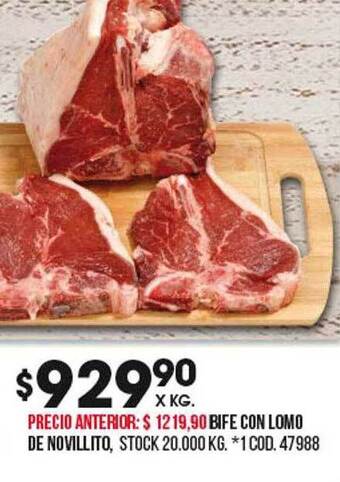 Coto Bife con lomo de novillito oferta