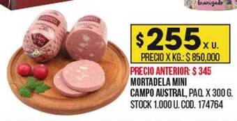 Coto Mortadela mini campo austral oferta