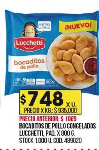 Coto Bocaditos de pollo congelados lucchetti oferta