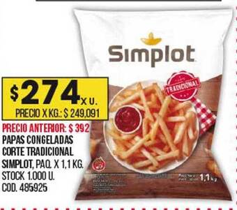 Coto Papas congeladas corte tradicional simplot oferta