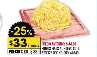 Coto Fideos finos al huevo coto oferta