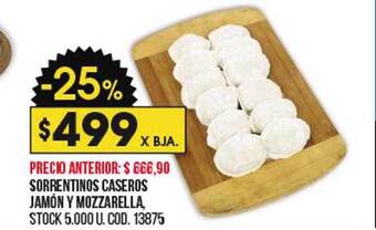 Coto Sorrentinos caseros jamón y mozzarella oferta