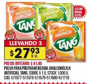 Coto Polvo para preparar bebida analcohólica artificial tang oferta