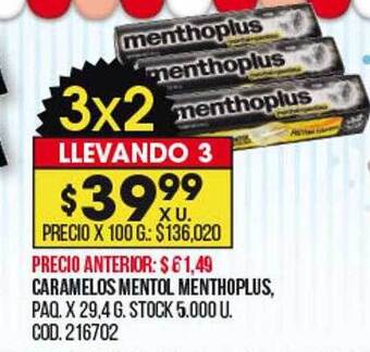 Coto Caramelos mentol menthoplus oferta