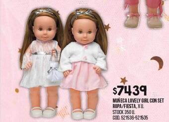 Coto Muñeca lovely girl con set ropa fiesta oferta