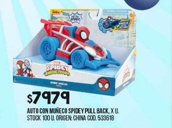 Coto Auto con muñeco spidey pull back oferta