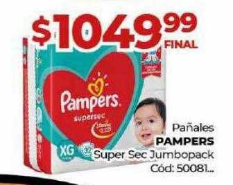 Diarco Pañales pampers super sec jumbopack oferta