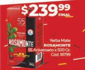 Diarco Yerba mate rosamonte 55 aniversario oferta