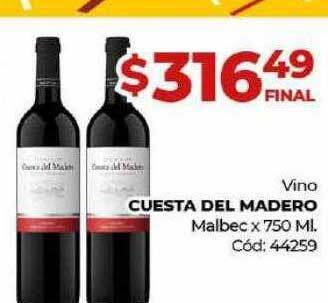 Diarco Vino cuesta del madero malbec oferta