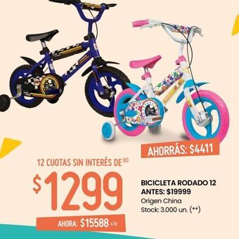 Changomas Bicicleta rodado 12 oferta