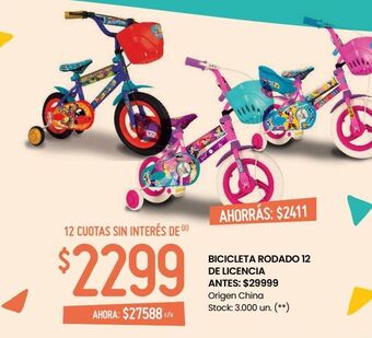 Changomas Bicicleta rodado 12 de licencia oferta