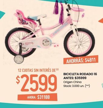 Changomas Bicicleta rodado 16 oferta