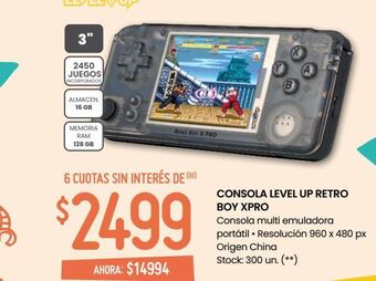 Changomas Consola level up retro boy xpro oferta