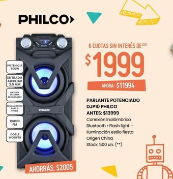 Changomas Parlante potenciado djp10 philco oferta