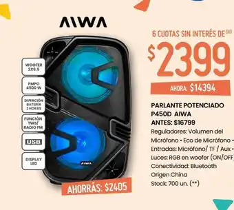 Changomas Parlantes bluetooth aiwa oferta