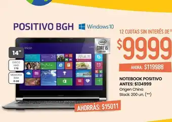 Changomas Notebook positivo bgh oferta