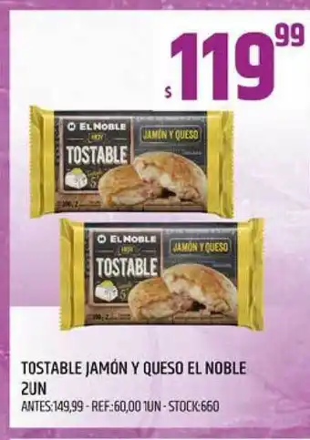 Supermercados Todo Tostabel Jamón Y Queso El Noble 2un oferta