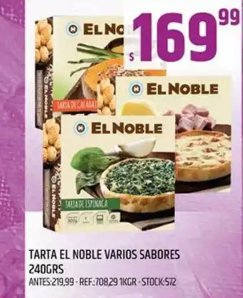 Supermercados Todo Tarta El Noble Varios Sabores 240grs oferta