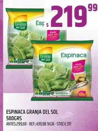 Supermercados Todo Espinaca Granja Del Sol 500grs oferta