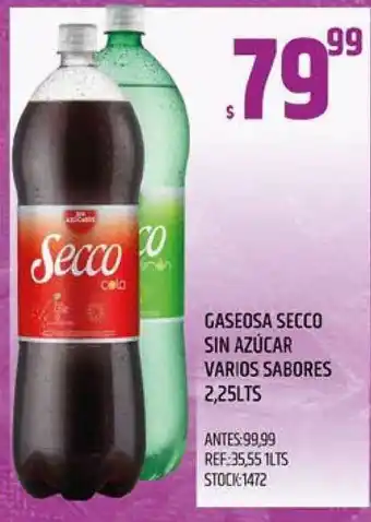 Supermercados Todo Gaseosa Secco Sin Azúcar Varios Sabores 2,25lts oferta