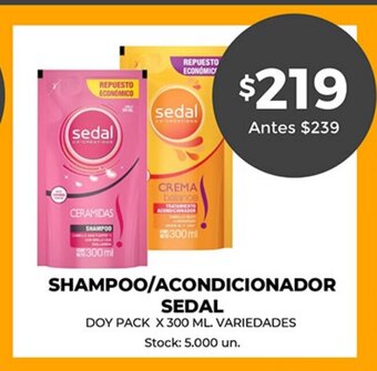 Supermercados Tadicor Shampoo/Acondicionador Sedal oferta