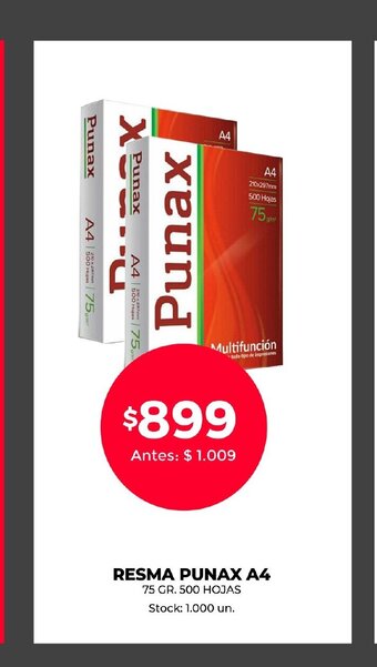 Supermercados Tadicor Resma Punax A4 oferta