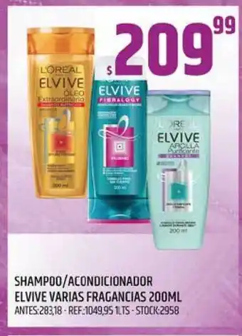 Supermercados Todo Shampoo Acondicionador Elvive Varias Fragancias 200ml oferta
