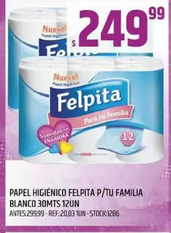 Felpita Papel Higiênico P Tu Familia Blanco 30mts 12 un