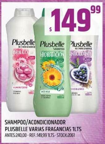 Supermercados Todo Shampoo Acondicionador Plusbelle Varias Fragancias 1lts oferta