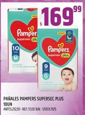 Supermercados Todo Pampers Pañales Supersec Plus 10un oferta