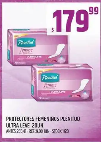 Protectores Femeninos Plenitud Ultra Leve 20un