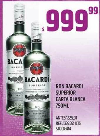 Supermercados Todo Ron Bacardi Superior Carta Blanca 750ml oferta