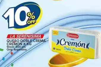 Carrefour Maxi La Serenisima Queso Doble Crema Cremon x kg oferta