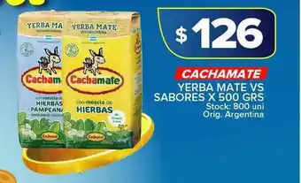 Carrefour Maxi Cachamate Yerba Mate Vs Sabores x500 grs oferta