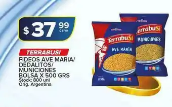 Carrefour Maxi Terrabusi Fideos Ave Maria Dedalitos Municiones Bolsa x500 grs oferta