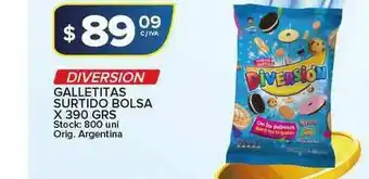Carrefour Maxi Diversion Galletitas Surtido Bolsa x390 grs oferta