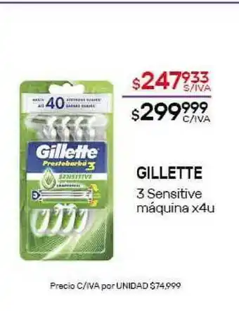 Nini Mayorista Gillette 3 Sensitive Maquina x4 u oferta