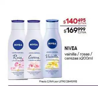 Nini Mayorista Nivea Vainilla- Rosas- Cerezas x200 ml oferta