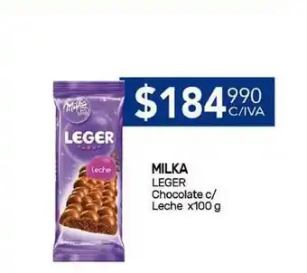 Nini Mayorista Milka Leger Chocolate C-leche x100 g oferta