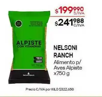 Nini Mayorista Nelsoni Ranch Alimento P-aves Alpiste x750 g oferta