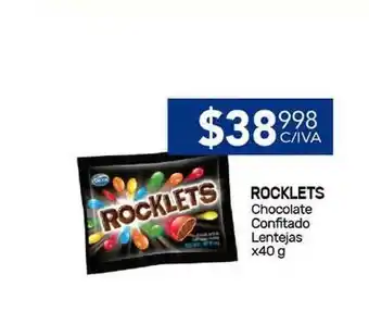 Nini Mayorista Rocklets Chocolate Confitado Lentejas x40 g oferta