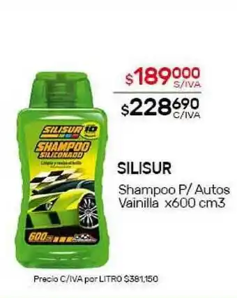 Nini Mayorista Silisur Shampoo P-autos Vainilla x600 cm3 oferta