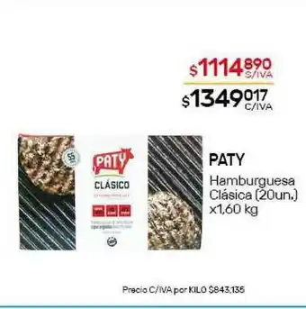 Nini Mayorista Paty Hamburguesa x1.60 kg oferta
