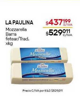 Nini Mayorista La Paulina Mozzarella Barra xkg oferta