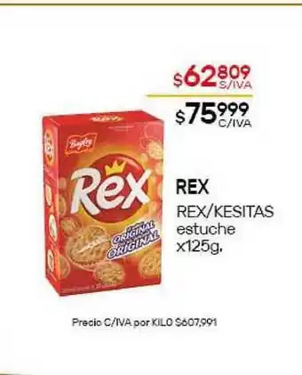 Nini Mayorista Rex Kesitas x125 g oferta