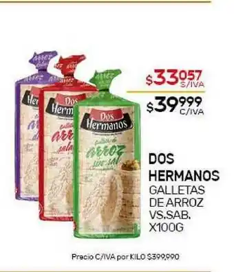 Nini Mayorista Dos Hermanos Galletas De Arroz x100 g oferta