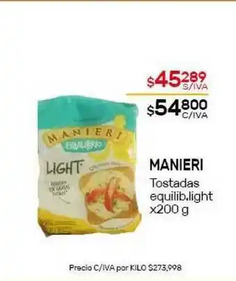 Nini Mayorista Manieri Tostadas Eqilib.light x200 g oferta