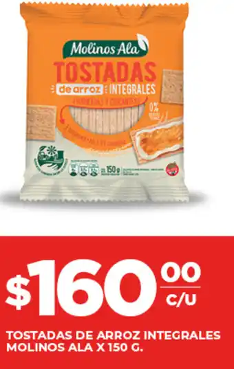Supermercados DIA Tostadas de Arroz Integrales Molinos Ala x150g oferta
