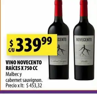 Punto Mayorista Vino Novecento Raíces x750cc oferta