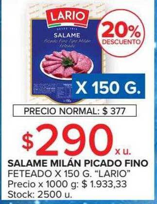 Carrefour Salame milán picado fino oferta